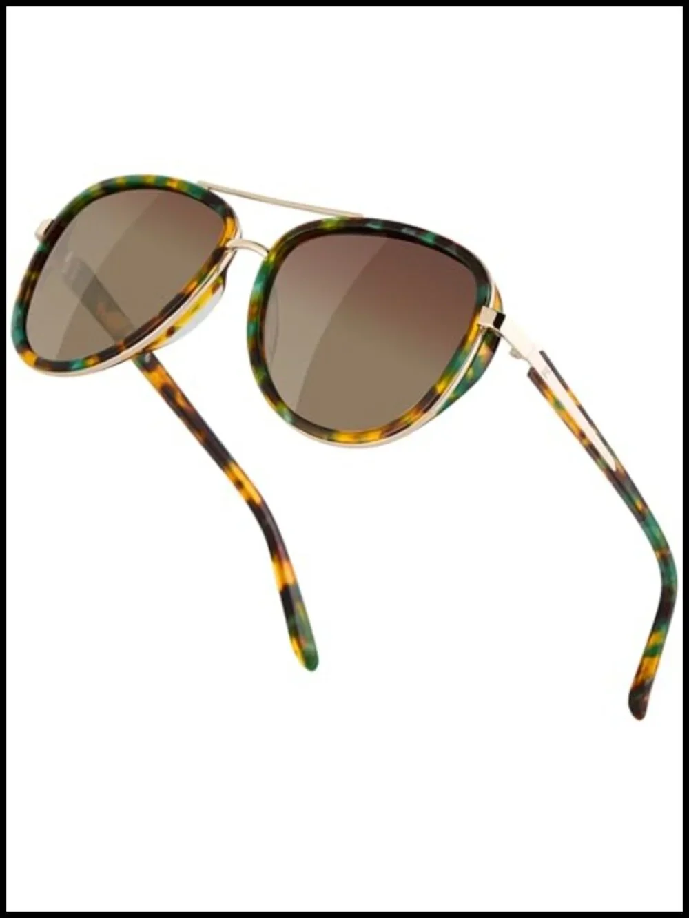 Retro Square Acetate Frame UV Protection Polarized Sunglasses